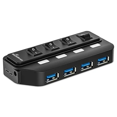 Afbeelding van MediaRange MRCS505 USB 3.2 Gen 1 hub 4 poorten Zwart