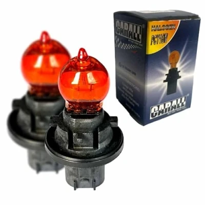 Afbeelding van CARALL Autolampen van 12 V, 2 stuks, voor dimlicht, groot licht, mistlampen (PCY16W PU20d/2 Amber, 16 W)