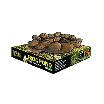 Afbeelding van Exo Terra Ornamenten Reptielen Frog Kiezelsteen Waterschaal S 75ml 5.5x14.5x13cm Bruin 1st