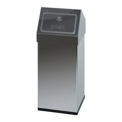 Afbeelding van Prullenbak Carro Push 55ltr pushklep rvs