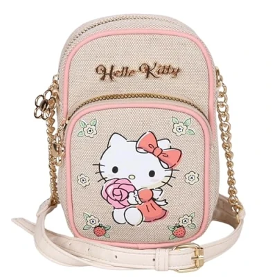 Afbeelding van Hello Kitty LINNEN zakje, kleine handtas met verstelbare riem, mini JONGEREN 17x5x12 cm