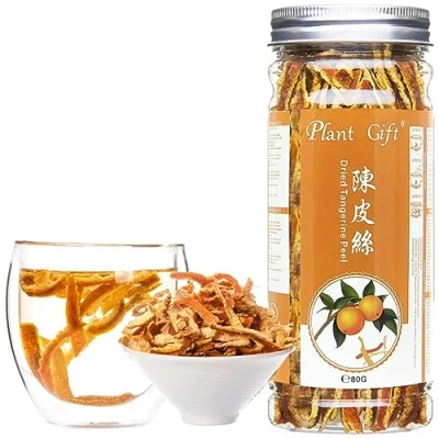 Afbeelding van Plant Gift Tangerine Tea, Orange Peel, 100% natuurlijke zuivere kruidenthee, gedroogde mandarijn sinaasappel, koude brouwthee, dried Tangerines, Peel Strips 80 g