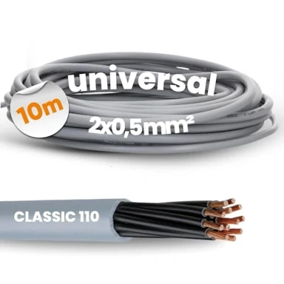 Afbeelding van 10 meter Lapp 1119752 Ölflex Classic 110 PVC stuurstroomkabel 2x0,5 mm² zonder groen gele aardgeleider I 2 aderig kabel