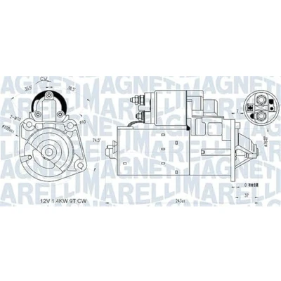 Afbeelding van MAGNETI MARELLI 063721398010 Startmotor 12 1,4 9 VOLVO: V50, S40 II, C70 2 Cabriolet