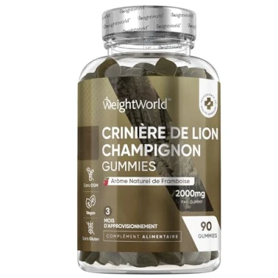 Afbeelding van WeightWorld Lion&#039;s Mane gummies 2000 mg Lekker alternatief voor capsules 90 vegan 3 maanden
