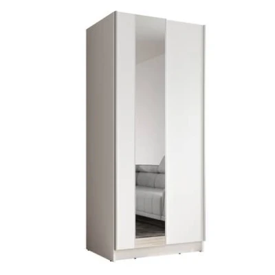 Afbeelding van Meubella Kledingkast Salta Wit 80 cm Met spiegel