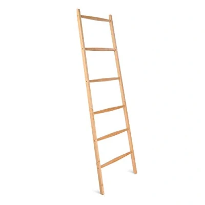 Afbeelding van Navaris multifunctionele bamboe handdoeken ladder 6 treden Voor baddoeken, kleding, beddengoed slaapkamer, badkamer Handdoek standaard