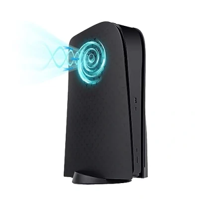 Image de Mcbazel PS5 Façade Panneaux Latéraux de Remplacement Rigide Console UHD du Panneau Ventilation Refroidissement pour Disc Edition Noir(Pas Slim)