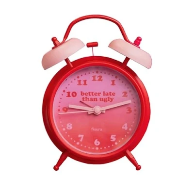 Afbeelding van Fisura Retro Wekker Better Late Than Ugly alarm klok