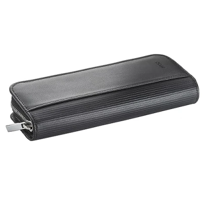 Afbeelding van LAMY A 403 Lederwaren 859 Premium kalfsleer etui met ritssluiting in de kleur zwart voor twee pennen