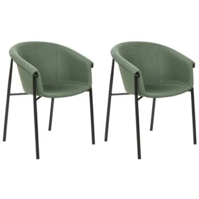 Afbeelding van Beliani AMES Eetkamerstoel set van 2 Mintgroen Polyester