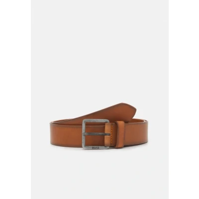 Afbeelding van HUGO BOSS heren Jeeko riem van leer in de kleur Bruin, maat: 80 cm
