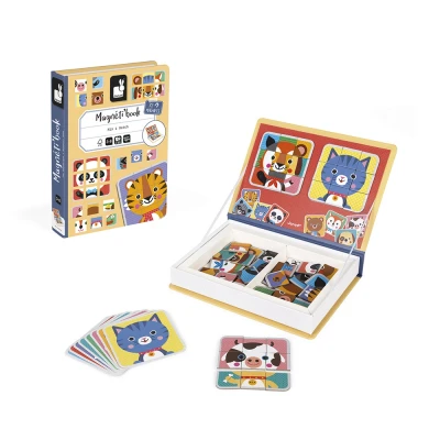 Afbeelding van Janod magneetboek mix&amp;match dieren 72st