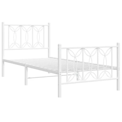 Image de vidaXL Cadre de lit métal sans matelas avec pied blanc 80x200cm