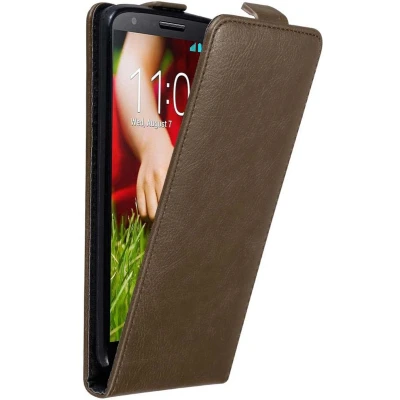 Afbeelding van Cadorabo Hoesje geschikt voor LG G2 in KOFFIE BRUIN Beschermhoes flip design Case Cover met magnetische sluiting