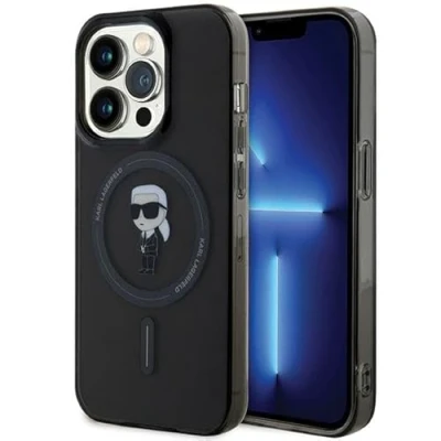 Afbeelding van Karl Lagerfeld IML Ikonik MagSafe hoesje voor iPhone 14 Pro Max zwart