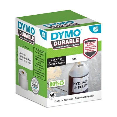 Image de DYMO LabelWriter Address Adhésif blanc 104 x 159 mm 200 étiquette(s) (1 rouleau(x) 200) étiquettes pour 4XL