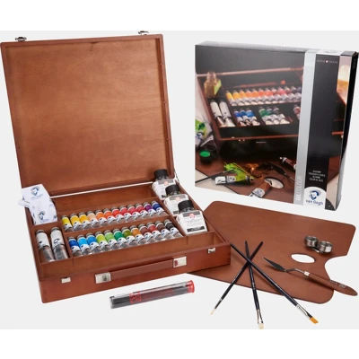 Afbeelding van van Gogh Olieverf kist Expert met 24 kleuren in tubes 20 ml + 2 60 accessoires