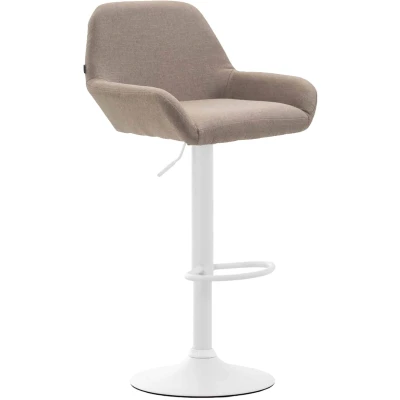 Afbeelding van Barkruk Mysen Stof Wit Frame Taupe