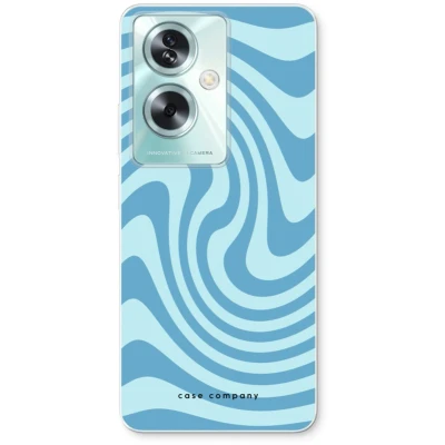 Afbeelding van Case Company® hoesje geschikt voor Oppo A79 Swirl Blauw Soft Cover Telefoonhoesje Bescherming aan alle Kanten en Schermrand