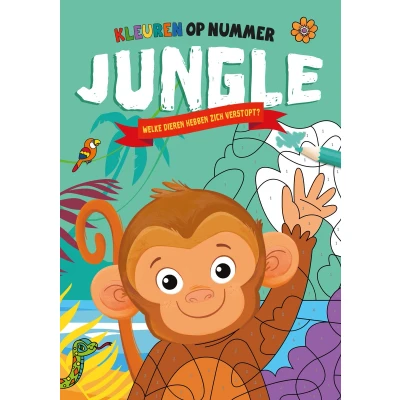 Afbeelding van Uitgeverij rebo kleuren op nummer jungle