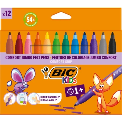 Afbeelding van Bic Kids Comfort Jumbo viltstiften, etui van 12 stuks