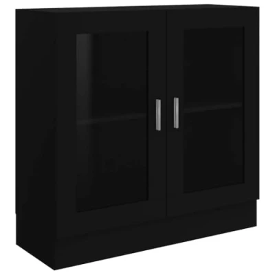 Afbeelding van Vitrinekast 82,5x30,5x80 cm spaanplaat zwart