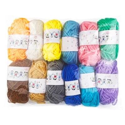 Afbeelding van Dunkwckore 12 bollen katoen voor haken, 10 g/20 m, wol haakgaren, acrylgaren, breien, projectbollen, knutselen, pon,