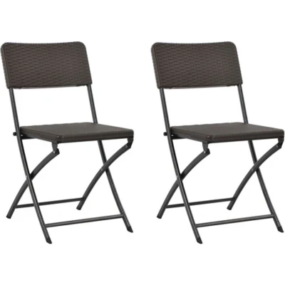 Afbeelding van vidaXL Tuinstoelen inklapbaar 2 st HDPE en staal bruin