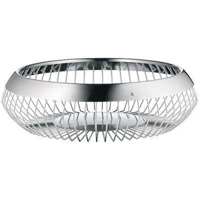 Afbeelding van WMF Fruitmand Decoratieve Fruitschaal Broodmand 24cm Lounge Roestvrij Staal Mat, Brood bewaren, Zilver