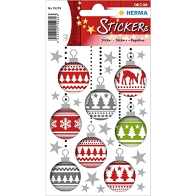Afbeelding van HERMA 15269 kerststickers, kerstdecoratie, cadeaus, doe het zelf, adventskalender, sticker, kerststicker, meerkleurig