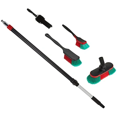 Afbeelding van Vikan 990054 Wasborstel Set in Showcase Telescoopsteel met Aan/Uit Kraantje 297452C 526852 Handborstel 525252 &amp; 522252 Velgborstel 525052