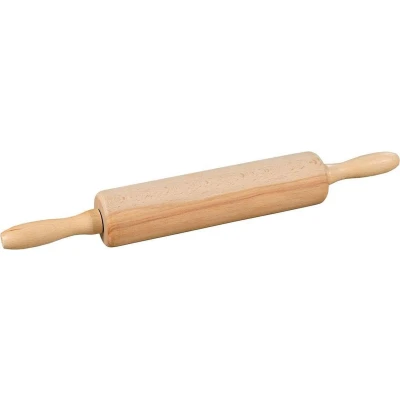 Afbeelding van Deegroller rolstok met handvat FSC® Beukenhout antikleef Hout 44x6x6 Cm Deegrolstok draaiende roller Rolgedeelte 25xØ6.3