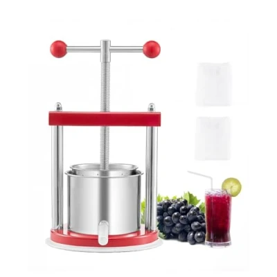 Image de VEVOR Pressoir à Fruits Manuel pour la Fabrication du Vin Capacité 1,65L en Inox