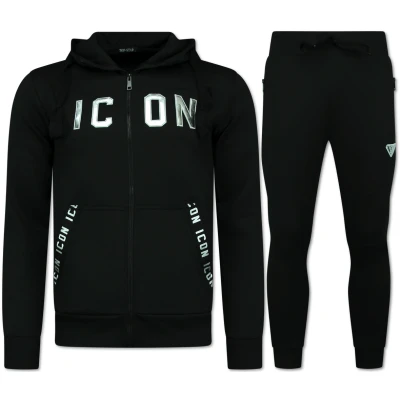 Afbeelding van Trainingspakken Heren ICON Joggingpak Huispak 11575 Zwart/ Zilver