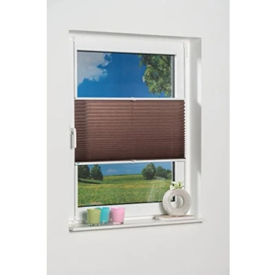 Afbeelding van K home Klemmfix geplooid 80 x 130 cm (B L) mokka lichtbescherming moderne uitstraling Crushed
