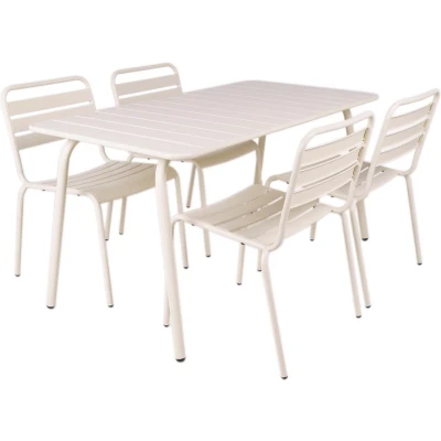 Afbeelding van MaximaVida metalen tuinset Max ivoor 150 cm