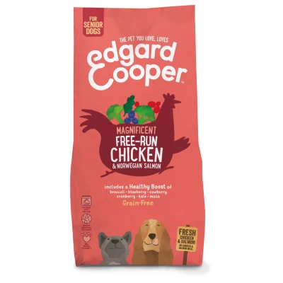Afbeelding van Edgard&amp;Cooper Free Run Chicken Senior Kip&amp;Zalm&amp;Broccoli Hondenvoer 7 kg Graanvrij
