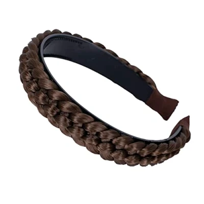 Afbeelding van PRETTYSHOP Haarband Met Vlecht Haarstukje Haarlint Brunette HR8