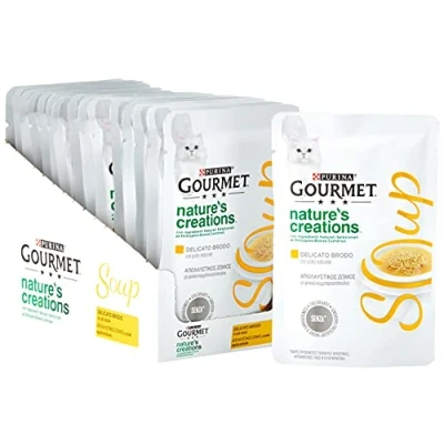 Afbeelding van PURINA Gourmet Crystal Naturals Creations Delicate Cat Soup Broth met natuurlijke kip 32 zakken van 40 g per stuk (verpakking x g)