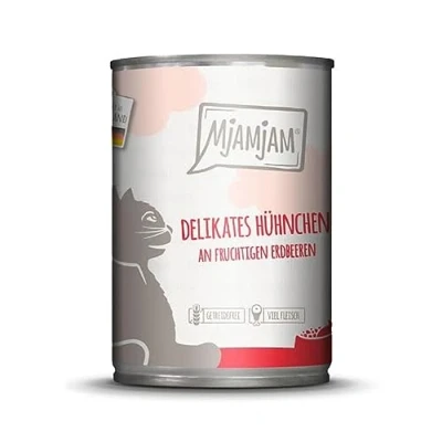 Afbeelding van MjAMjAM Cat Heerlijke Maaltijden Blik 6x400g Kip &amp; Aardbeien