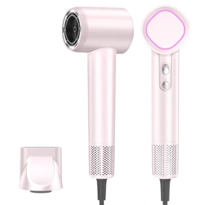 Image de Seche Cheveux Ionique, Séchage Rapide de 160 000 tr/min pour un, avec diffuseur et concentrateur, Silencieux comme un Murmure Hair Dryer le Voyage la Maison (Rose 1 unité)