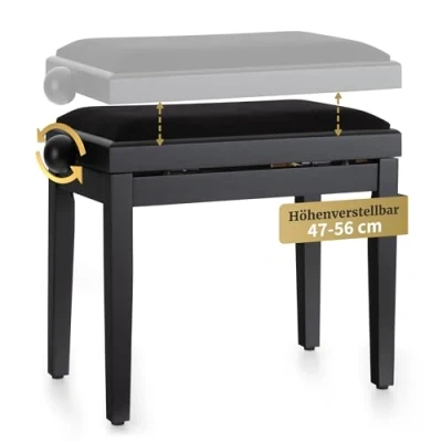 Image de Classic Cantabile Banquette pour piano (noir, dépoli)