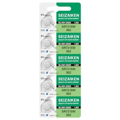 Afbeelding van Seizaiken Seiko 362 SR721SW horloge batterijen, zilveroxide, 1,55 V, 0% Hg, 5 stuks