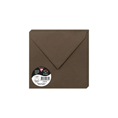 Afbeelding van Clairefontaine 5874C verpakking met 20 enveloppen, vierkant, 16,5 x cm 120 g/m², kleur: taupebruin, uitnodiging voor evenementen en equivalent pollen serie glad premium papier