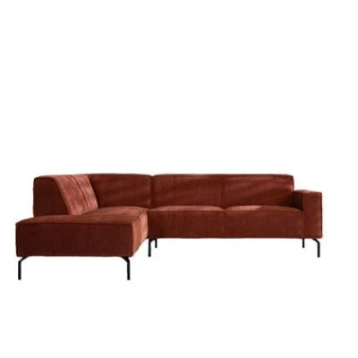 Afbeelding van Bronx71® Hoekbank Kansas koper ribstof links