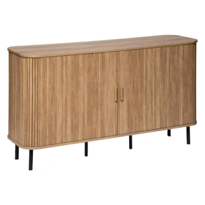 Afbeelding van Atmosphera Interieurontwerper dressoir Colva 2 deuren eikeneffect opbergkast met 6 vakken voor slaapkamer, woonkamer, kantoor 140 x 80,5 cm (l h)