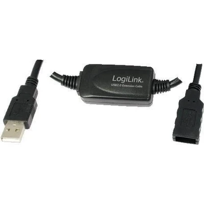 Afbeelding van LogiLink USB kabel 2.0 A stekker, bus 25.00 m Zwart UA0147