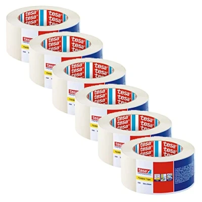 Afbeelding van tesa Krepp 4348 Standaard 6 stuks Afplakband voor schilderwerk binnenshuis lijmen en afdekken Lichtbeige 50 m x mm