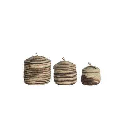 Afbeelding van Light &amp; Living Mand KILRUSH Ø34x36cm Bruin Set van 3